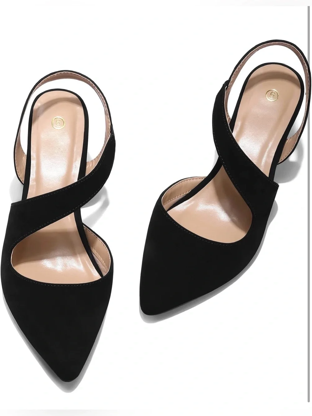 Pointed Toe Slingback Kitten Heels 2” – Faux Suede